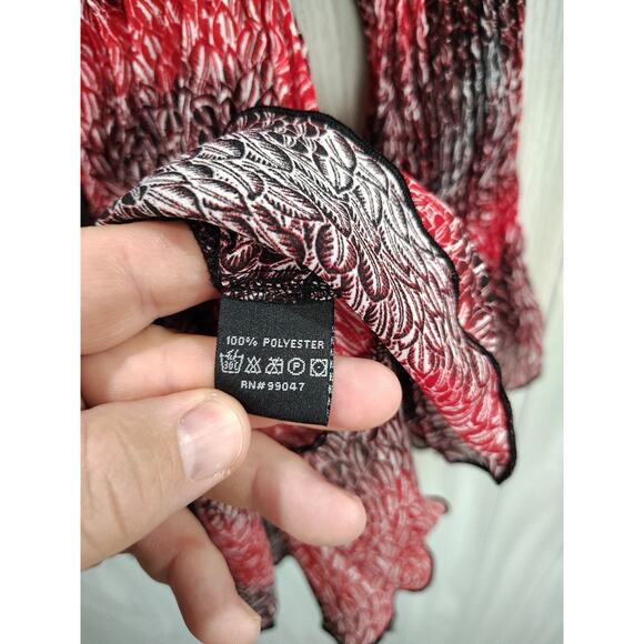 Whimsigoth Peasant top Size L Red Black lightweight Festival Boho Hippie Y2K - Picture 5 of 8